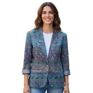 A. Byer Blazer Southwestern Design Sz Large Western Made in USA